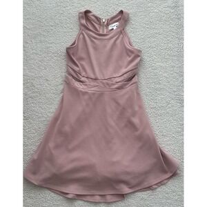 Girls Sleeveless Pink Dress Size 16 Party Wedding Dance Crisscross Waist Ruffles